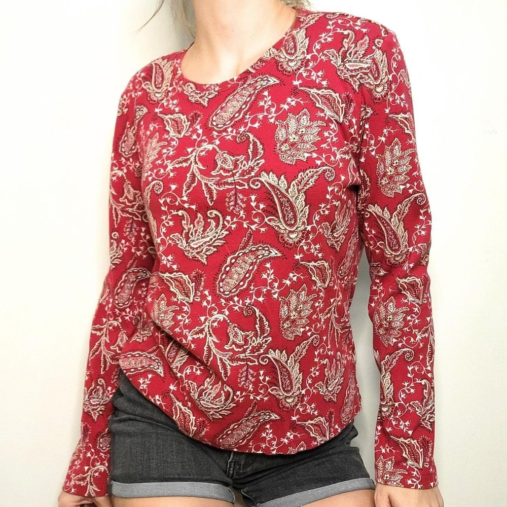 Y2K / Early 2000s bohemian paisley print top